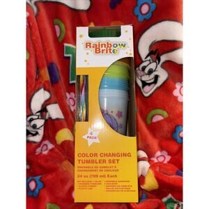 Silver Buffalo Rainbow Brite 24oz 4 pack Color Change Set Cups BRAND NEW